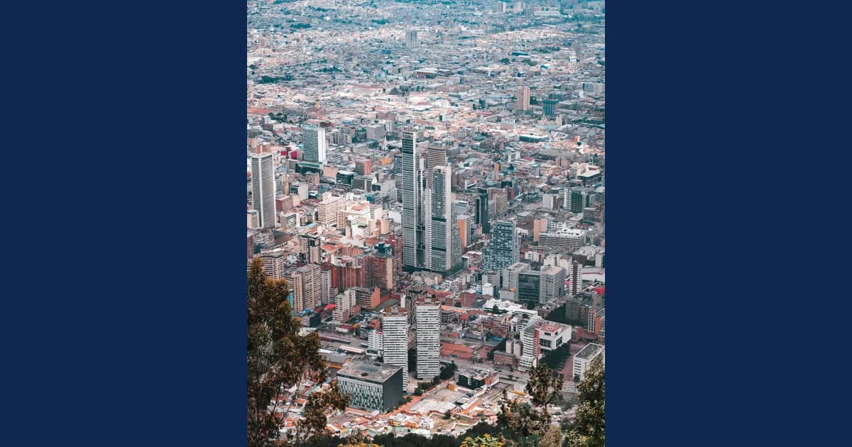 Vue aérienne de Bogotá, capitale de la Colombie.